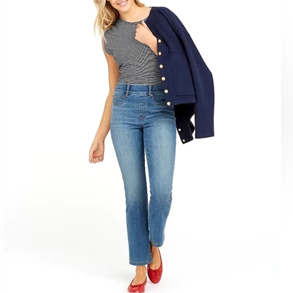 Spanx High Rise Straight Leg Jeans M Tall/Long